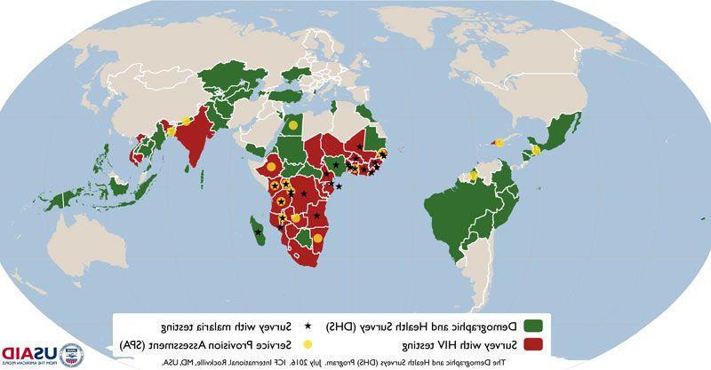 global map of demographic and health surveys program
